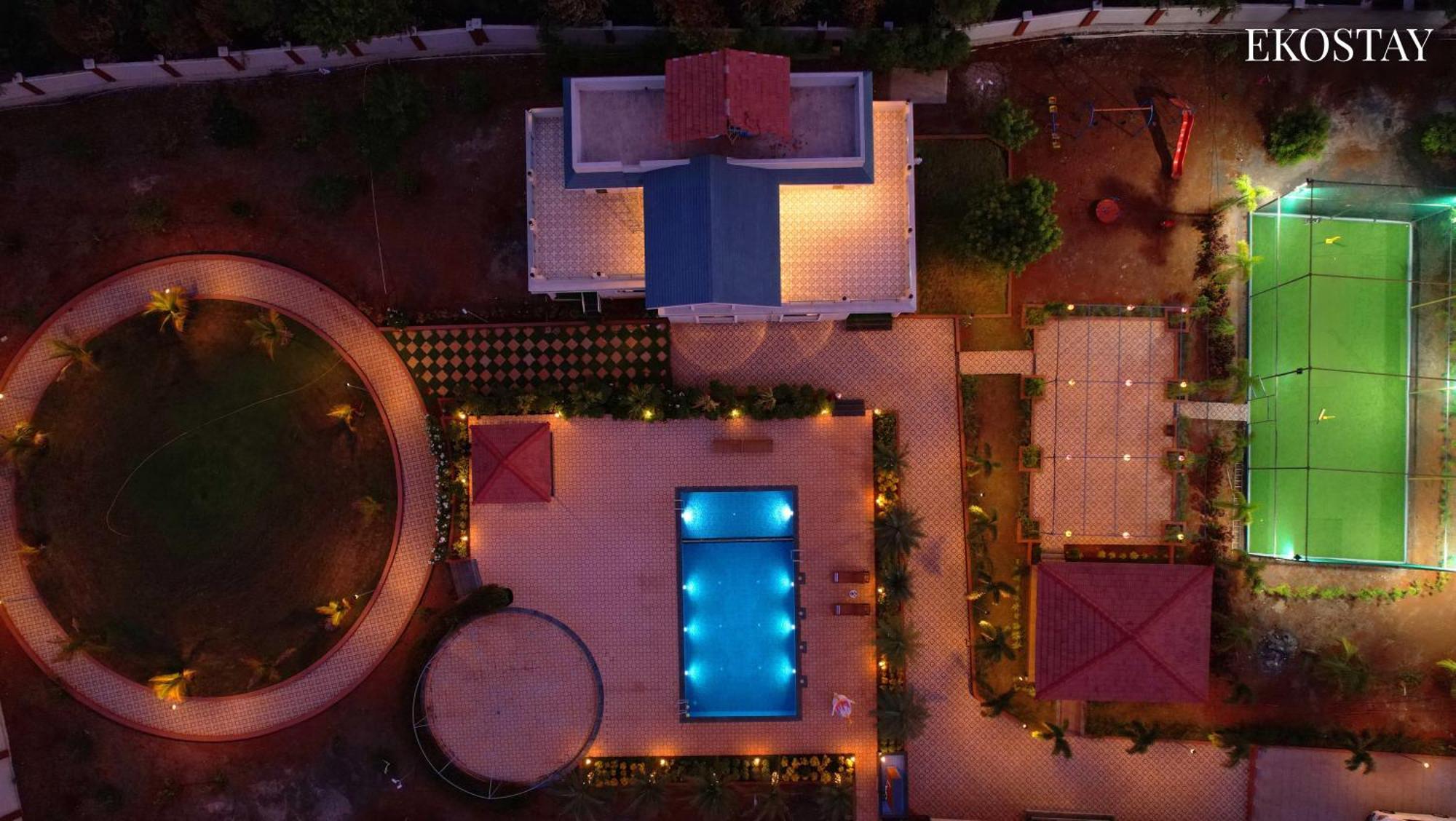 Ekostay Gold Palm Estate I Cricket Turf I Rain Dance I 2 Acre Property Karjat Exteriör bild